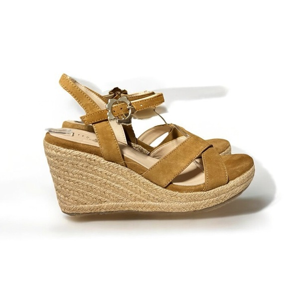 🌻NEW Ted Baker London Taymii Brown Suede Wedge Espadrille Sandals Size 6.5 - Picture 4 of 11